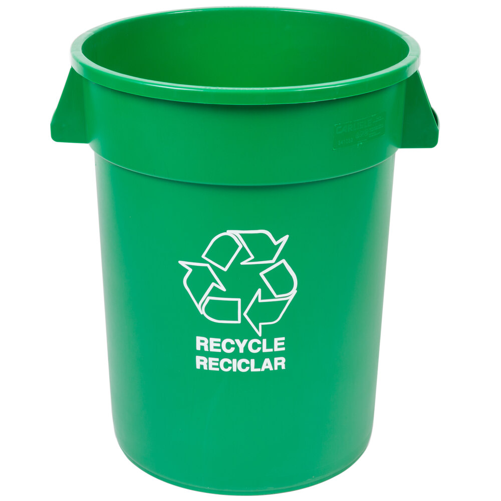 Carlisle 341032REC09 32 Gallon Green Recycling Container