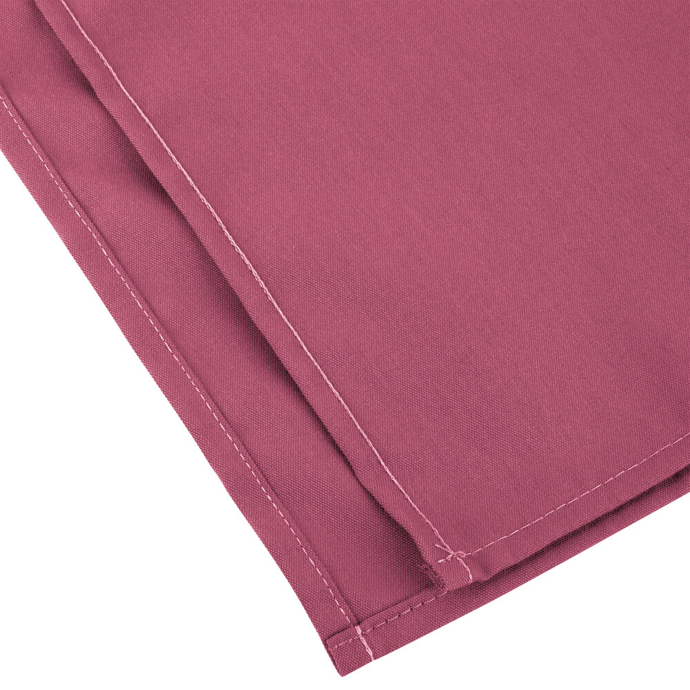 20" x 20" Mauve Hemmed Polyspun Cloth Napkin - 12/Pack