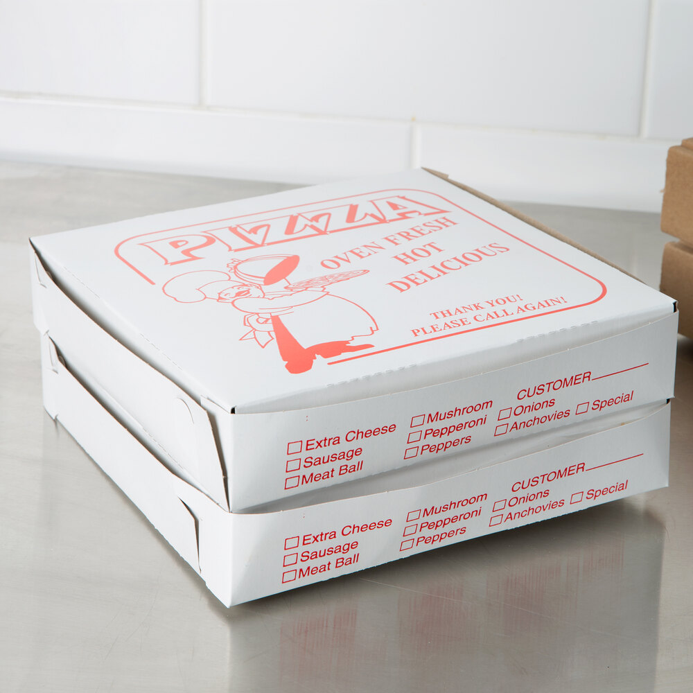 10" x 10" x 1 1/2" Clay Coated Pizza Box 100/Bundle