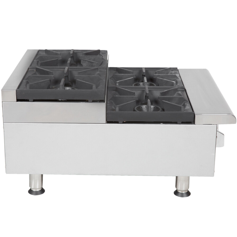 APW Wyott HHPS424 Natural Gas Heavy Duty 4 Burner StepUp Countertop