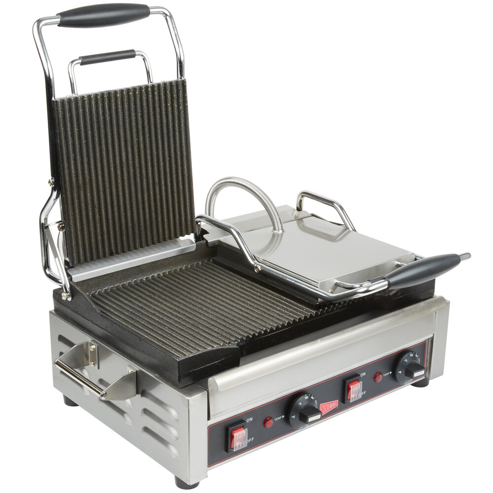 Cecilware SG2LG Double Panini Sandwich Grill with Grooved Grill