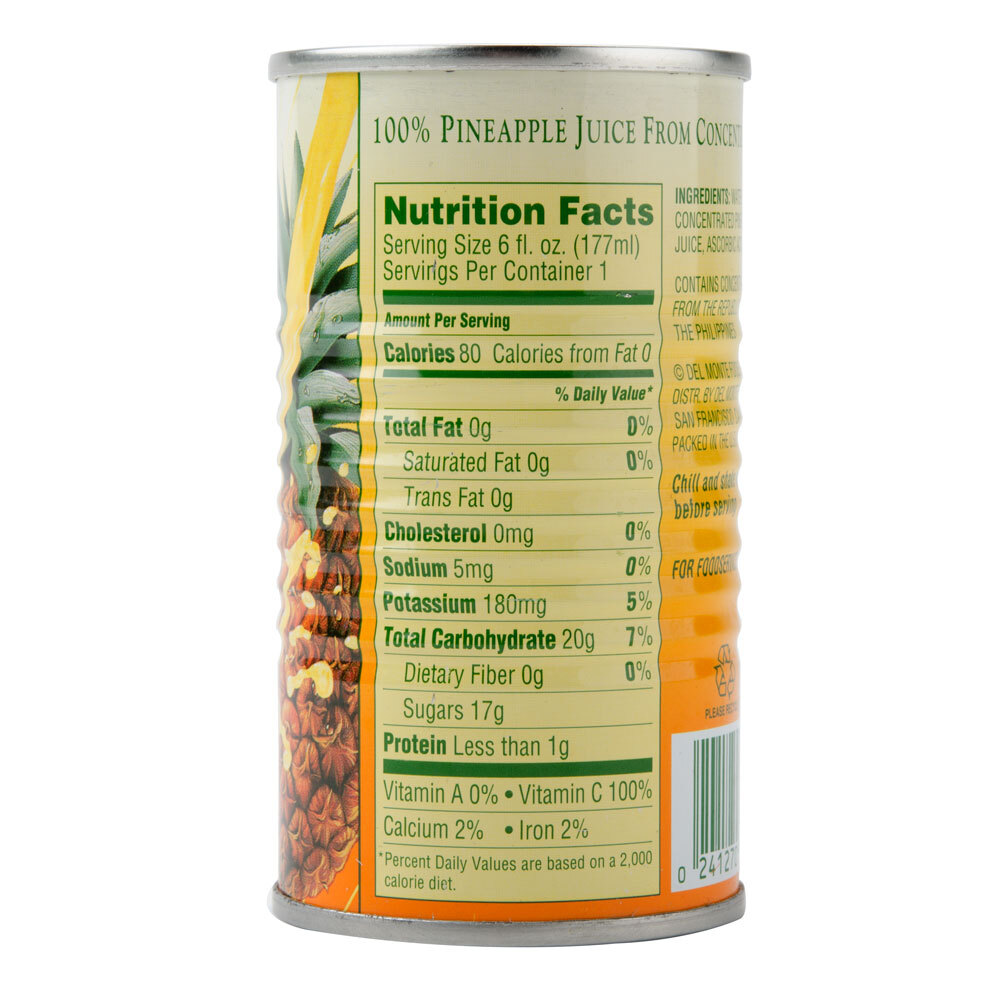 Del Monte 6 oz. Canned Pineapple Juice 48/Case