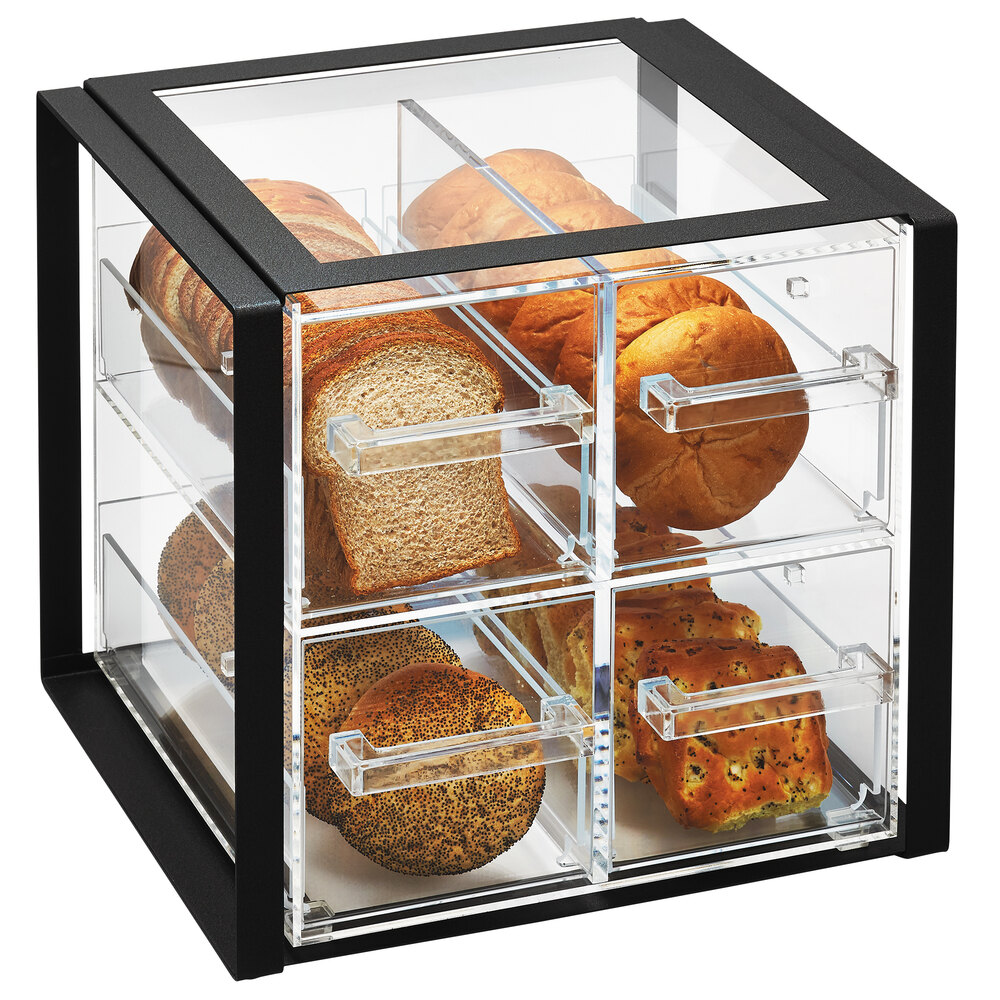Vollrath SBB2x2F06 Cubic Four Drawer Acrylic Bread Box with Black