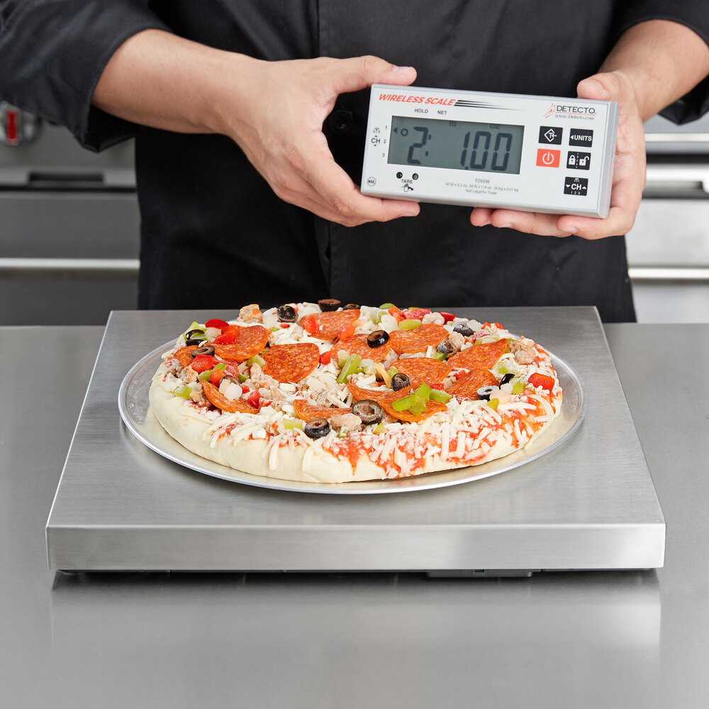 Cardinal Detecto PZ60W 60 lb. Stainless Steel Pizza Scale with Wireless