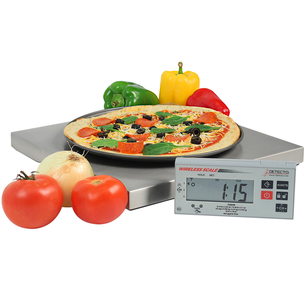 Cardinal Detecto PZ30W 30 lb. Stainless Steel Pizza Scale with Wireless