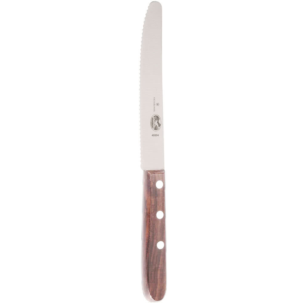 Victorinox 40004 5 1/4" Serrated Edge Steak Knife with Rosewood Handle