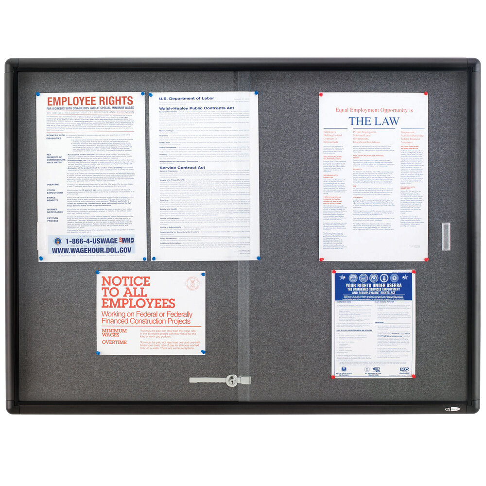 Quartet 2364S 48" x 36" Graphite Aluminum Frame and Glass Enclosed