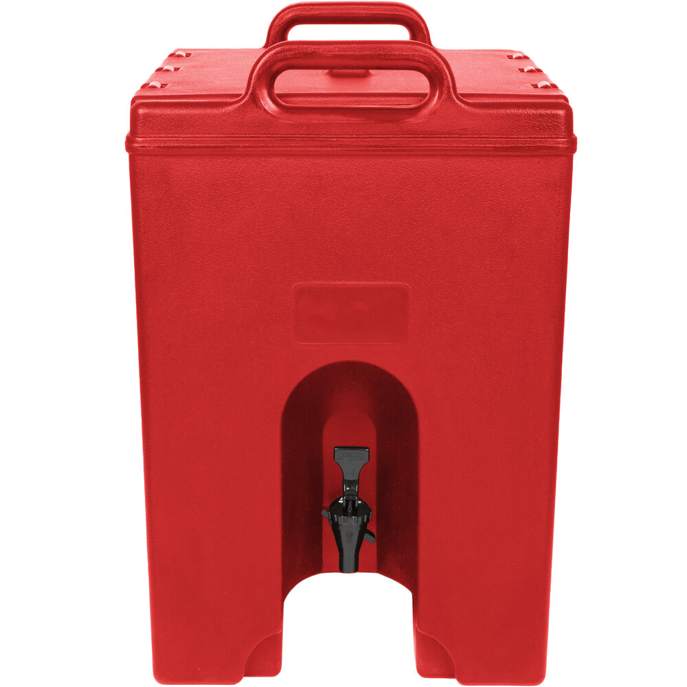 Cambro 1000LCD158 Camtainers® 11.75 Gallon Hot Red Insulated Beverage