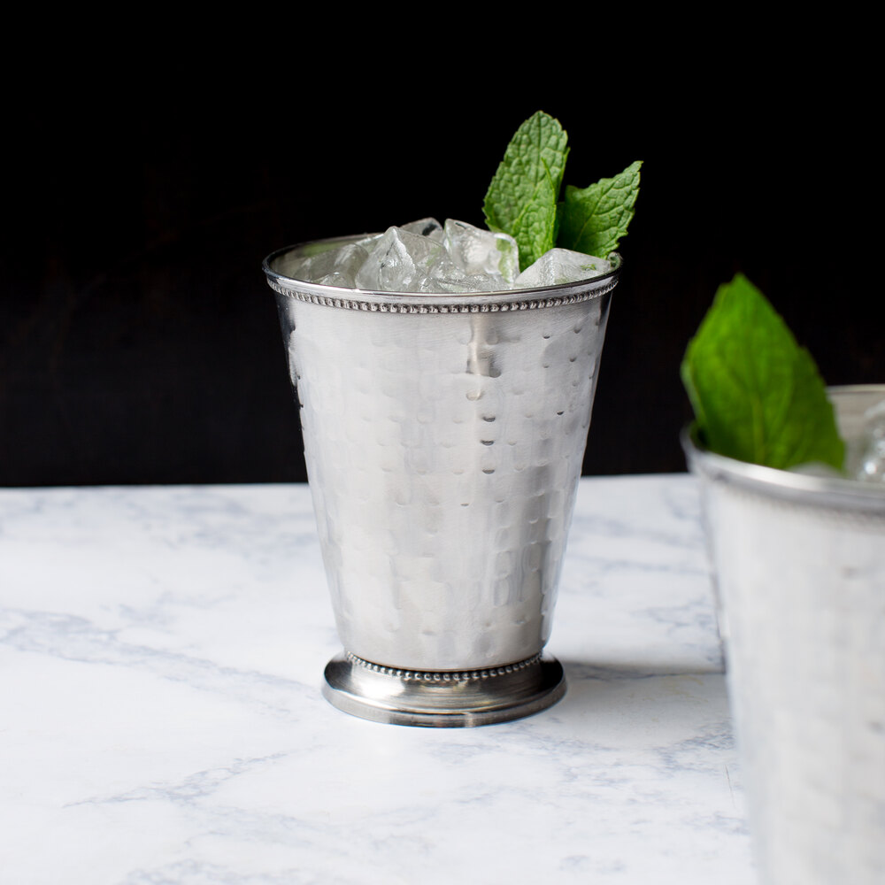 Core 16 oz. Stainless Steel Mint Julep Cup with Hammered Finish and Stainless Steel Mint Julep Cups