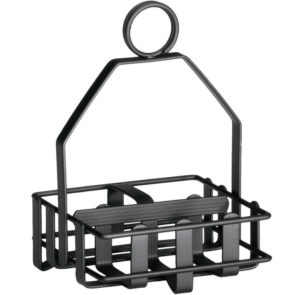 Tablecraft 606RBK Black Salt and Pepper Shaker / Sugar Packet Rack 4
