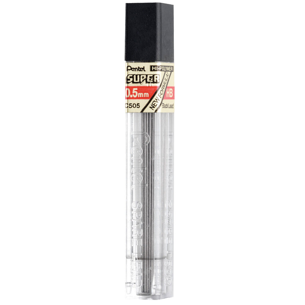 Pentel C505HB Black 0.5mm HB Super HiPolymer Lead Refill