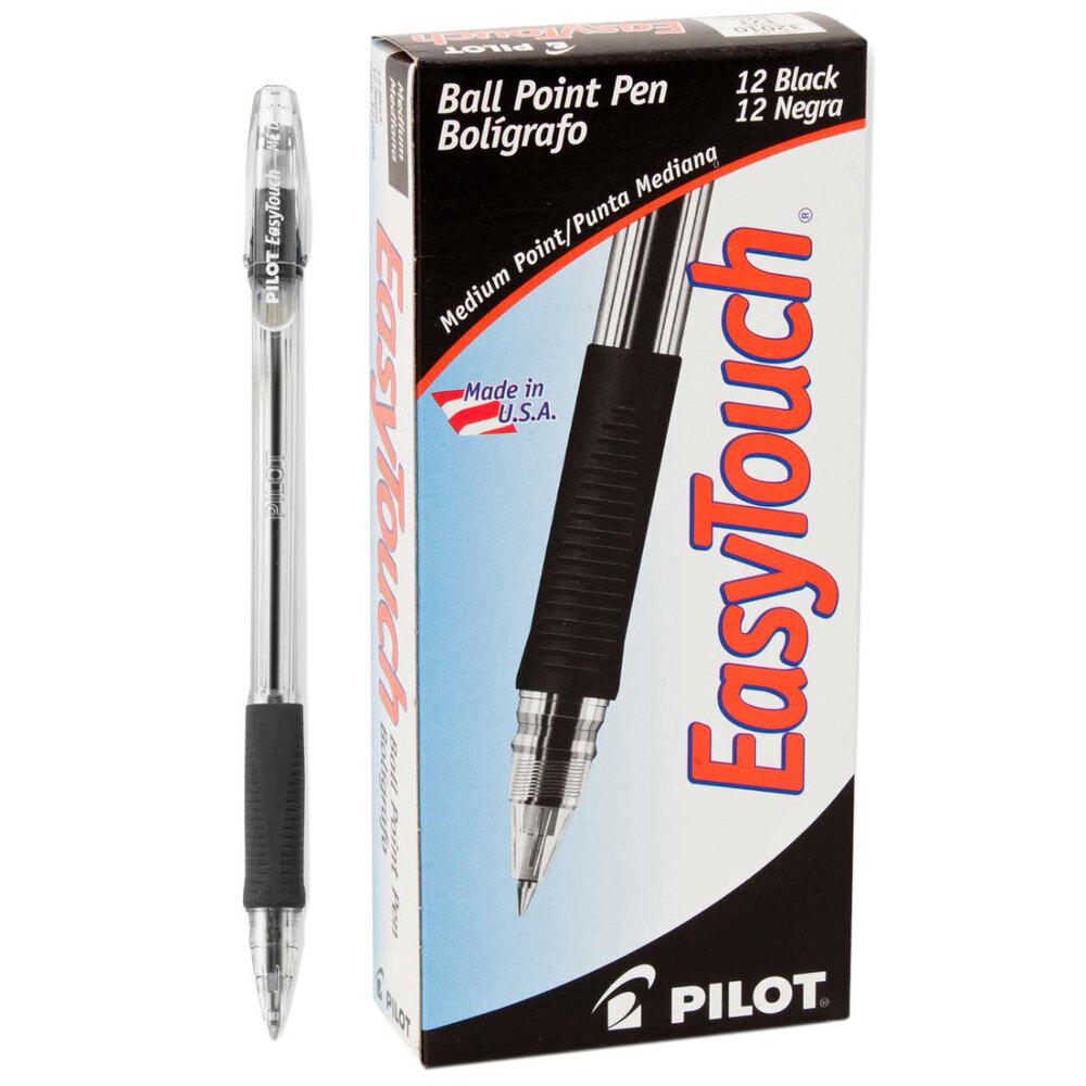 Pilot 32010 EasyTouch Black Ink with Clear Barrel 1mm Ballpoint Stick