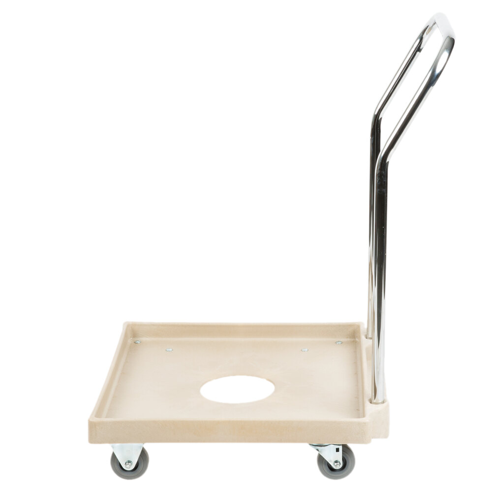 Vollrath Signature 20 X 20 Beige Dish Rack Dolly Base With 27 Chrome Plated Handle And Four 1449