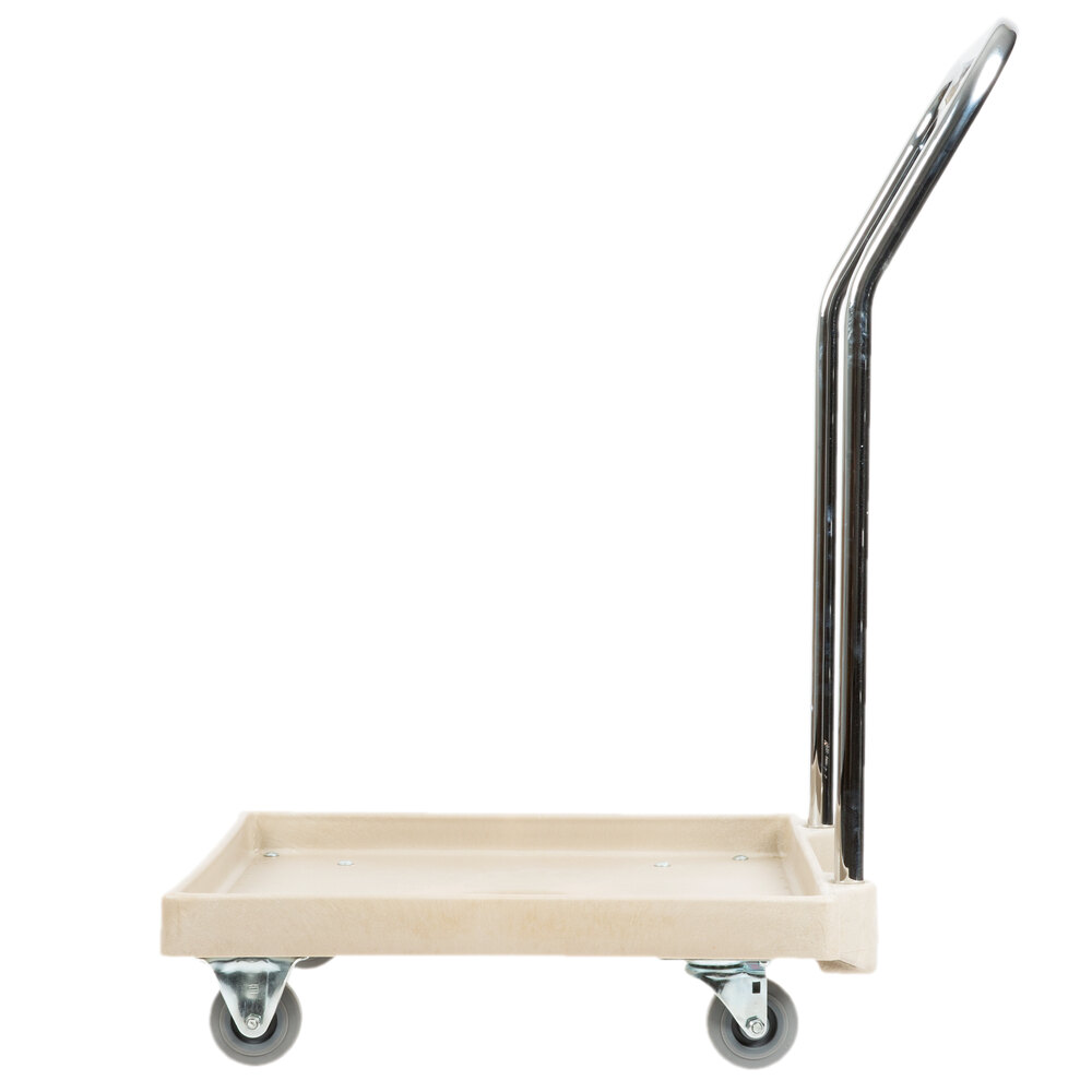 Vollrath Signature 20" x 20" Beige Dish Rack Dolly Base with 27" Chrome