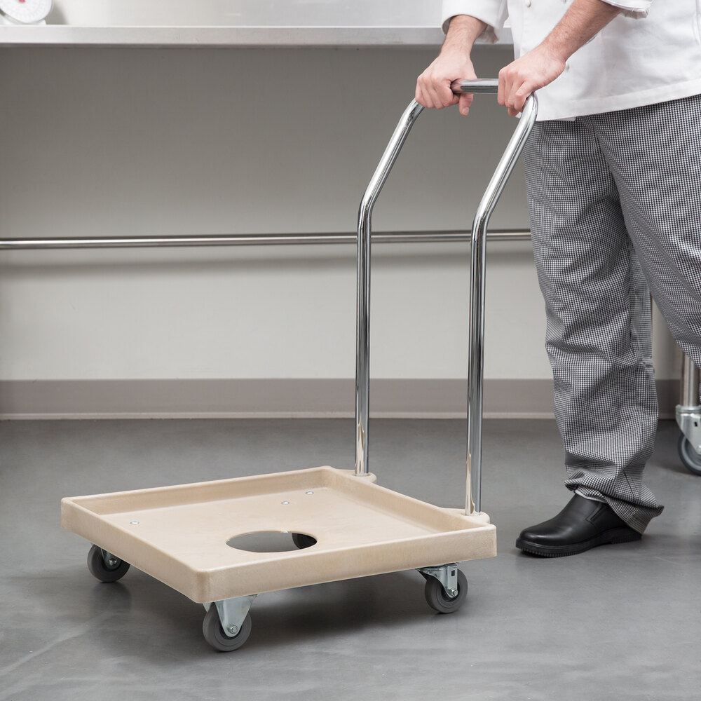 Vollrath Signature 20" x 20" Beige Dish Rack Dolly Base with 27" Chrome