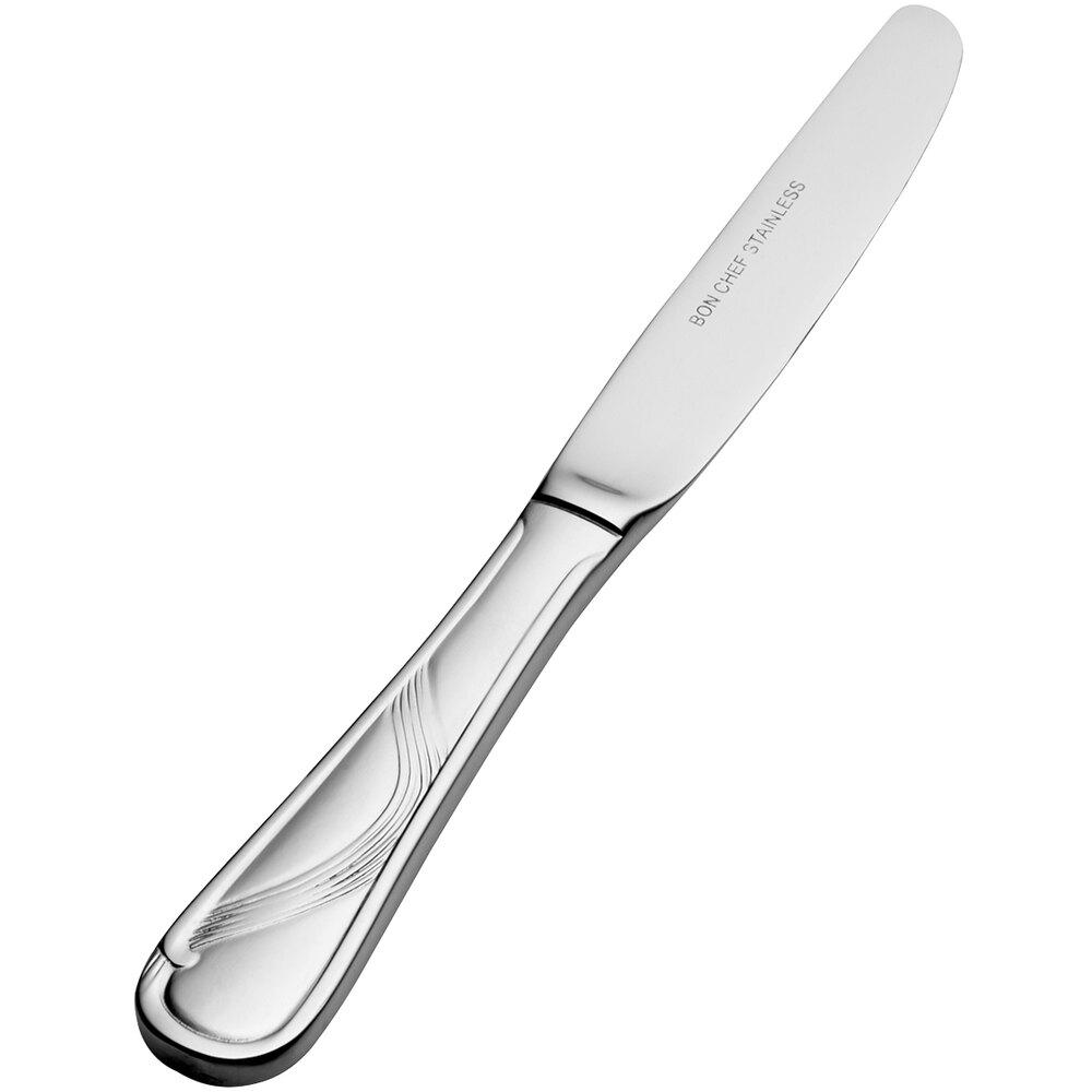 Bon Chef S2217 Wave 7" 18/8 Stainless Steel European Size Solid Handle