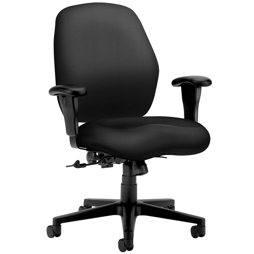 HON 7823NT10T 7800 Series Tectonic Black Mid Back Task Chair with Casters