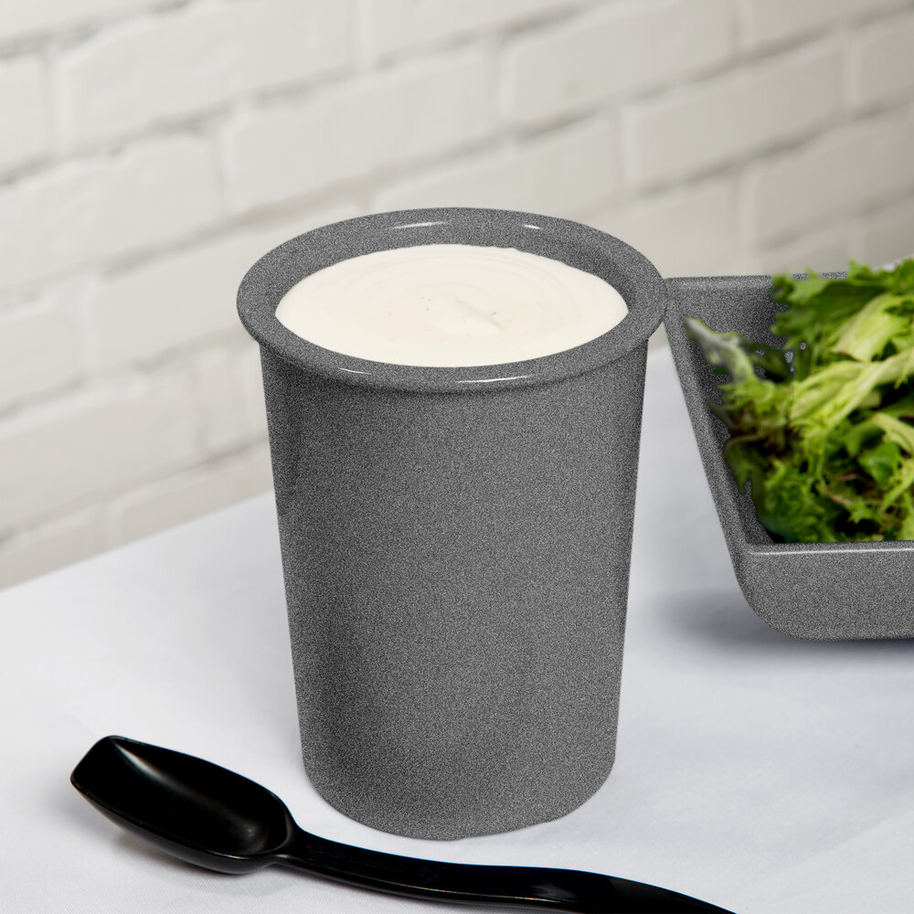 Tablecraft CW1672GR 1 Qt. Granite Cast Aluminum Salad Dressing Crock