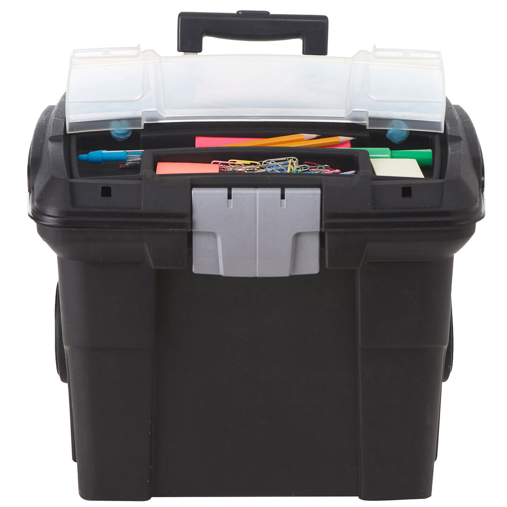 Storex 61507U01C Black LetterSize Premium File Cart 15" x 16 3/8" x