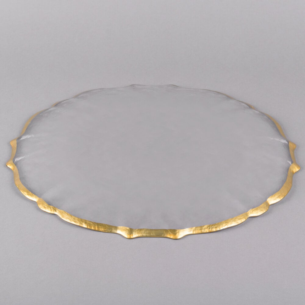 The Jay Companies 1470437 13" Clear Ice Queen Glass Charger Plate with