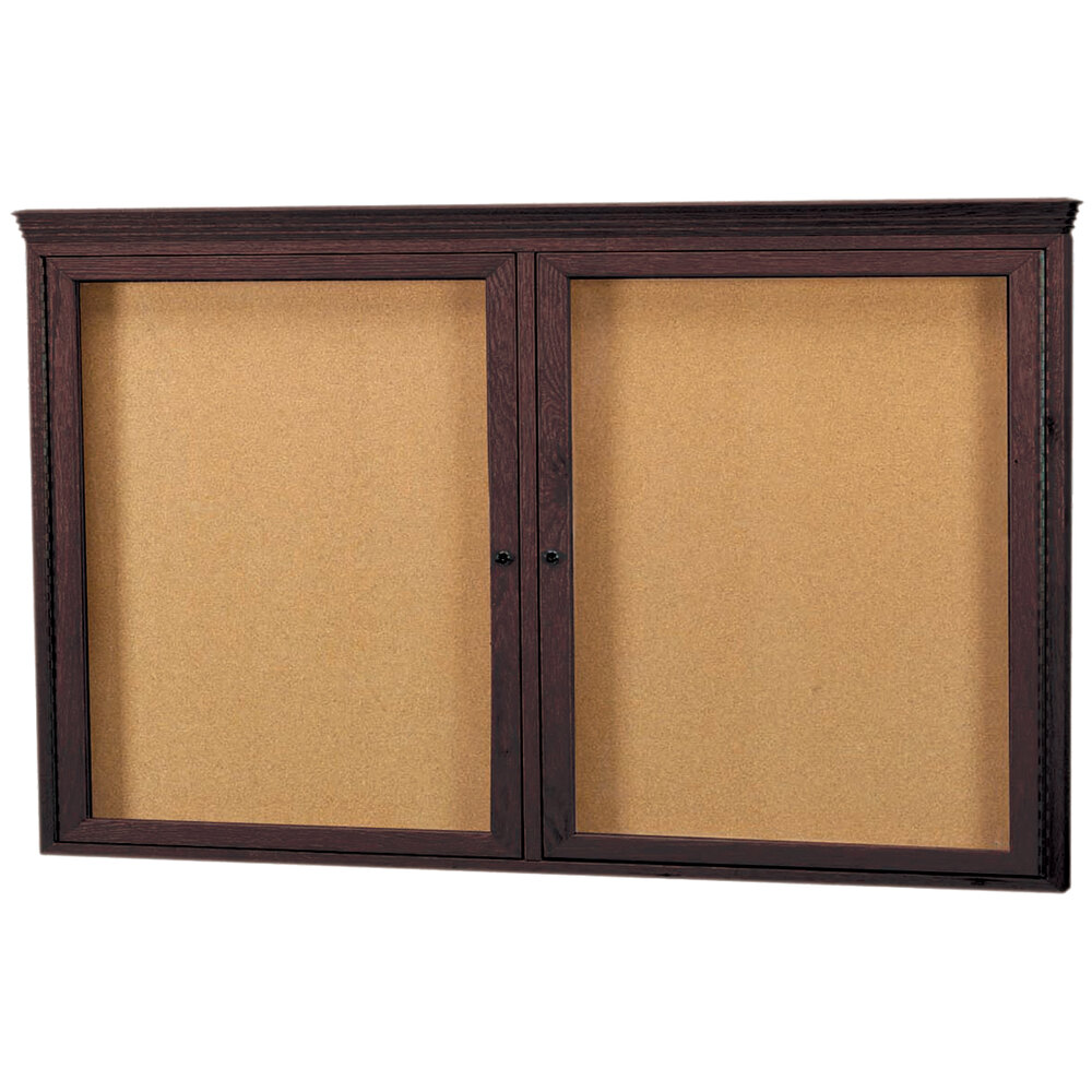 Aarco WBC3660RC 36" x 60" Enclosed Hinged Locking 2 Door Bulletin Board