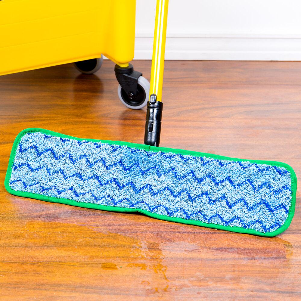 Rubbermaid FGQ41000GR00 HYGEN 18" Green Microfiber Damp Room Mop Pad