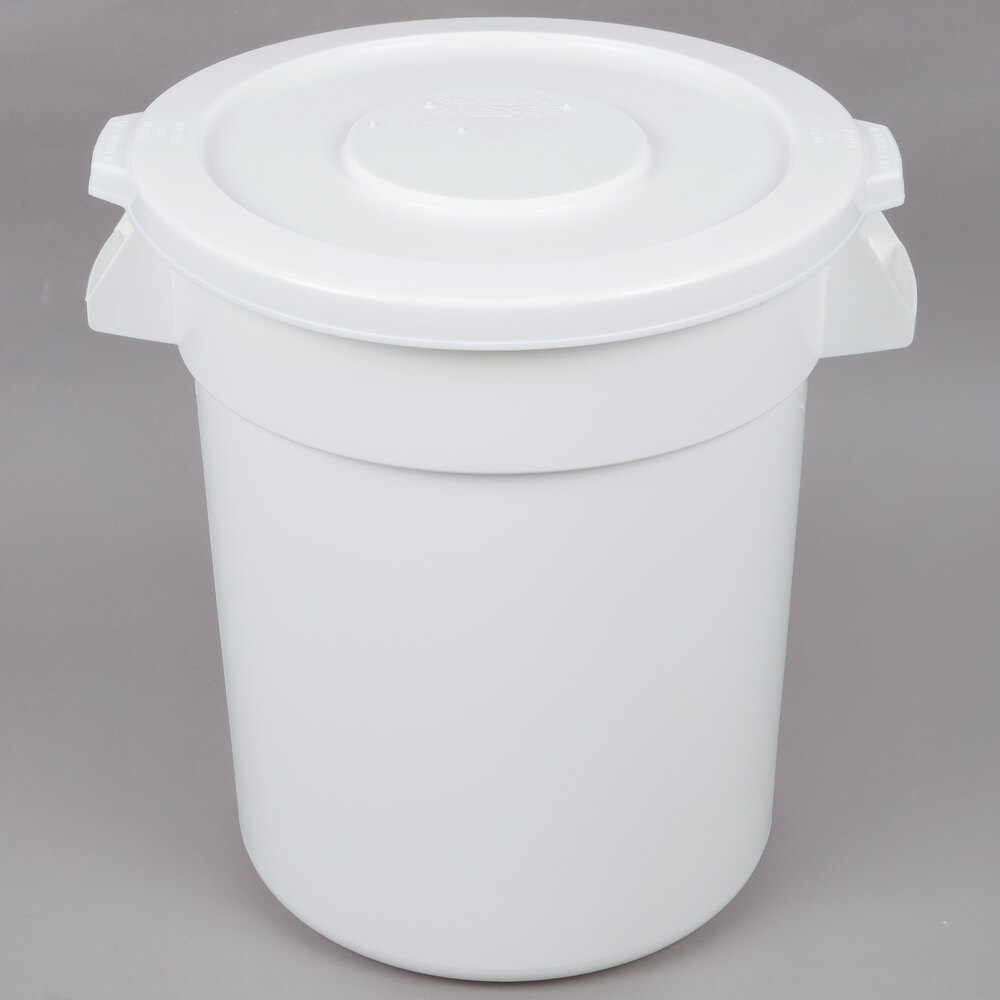 Continental Huskee 20 Gallon Ingredient Bin / White Trash Can with