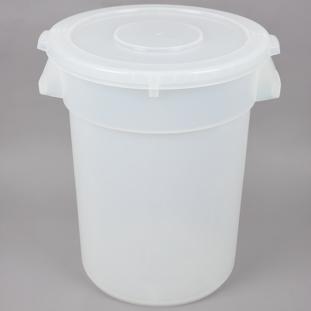 clear plastic garbage can