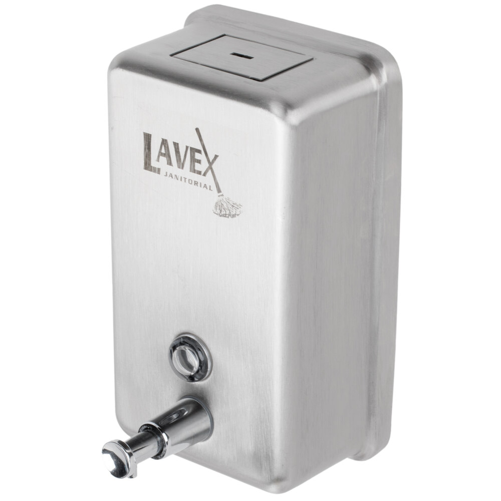 Lavex Janitorial 40 oz. Stainless Steel Surface Mounted Vertical Liquid