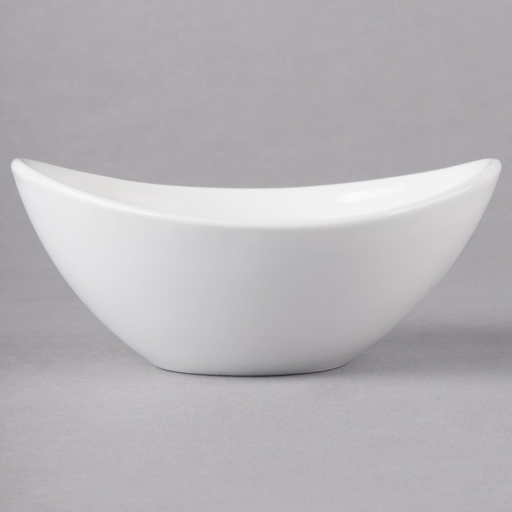 10 Strawberry Street WTR-5BOATBWL Whittier 6 oz. Oval White Porcelain ...