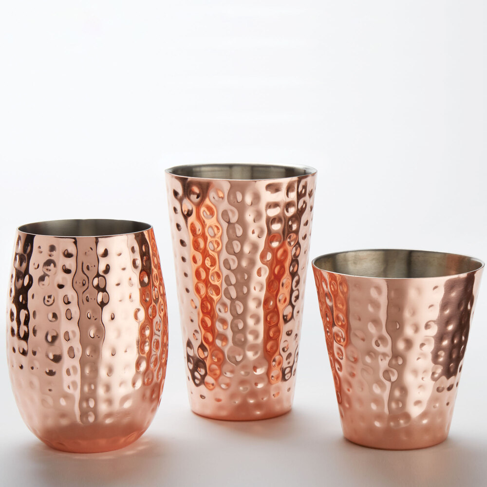 American Metalcraft Hmtc12 12 Oz Double Wall Hammered Copper Tumbler 6501