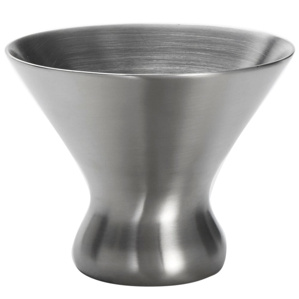 American Metalcraft Dwc7 7 Oz Double Wall Satin Stainless Steel Stemless Martini Glass