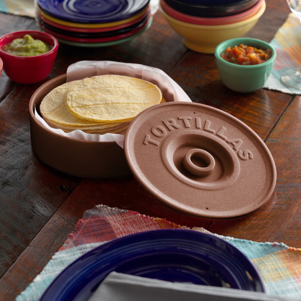 Tortilla Warmer 8 1/2" Brown Tortilla Server staurantStore