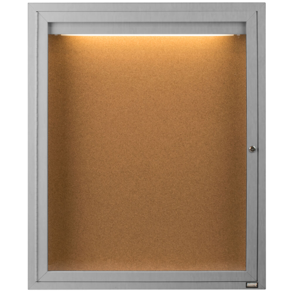 Aarco DCC3630RI 36" x 30" Enclosed Hinged Locking 1 Door Satin Anodized