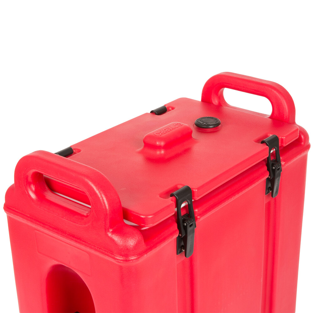 Cambro 250LCD158 Camtainer 2.5 Gallon Hot Red Insulated Beverage Dispenser