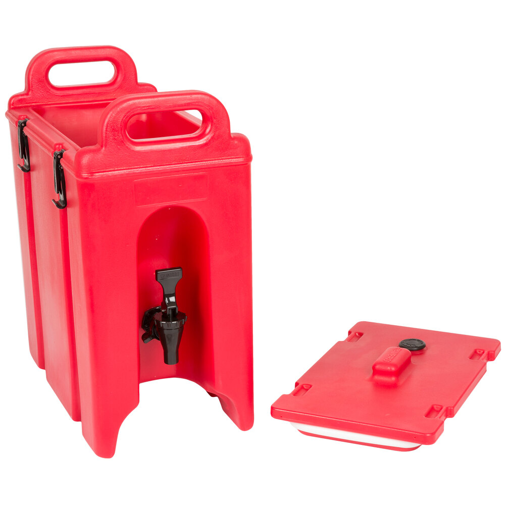 Cambro 250LCD158 Camtainers® 2.5 Gallon Hot Red Insulated Beverage