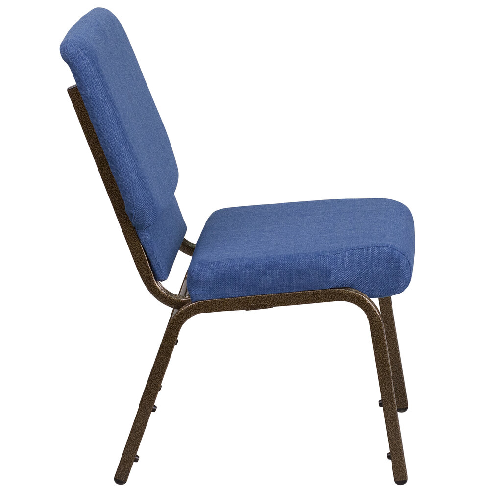 Flash Furniture FDCH02185GVBLUEGG Hercules Series Blue 18 1/2" Church Chair with Gold Vein Frame