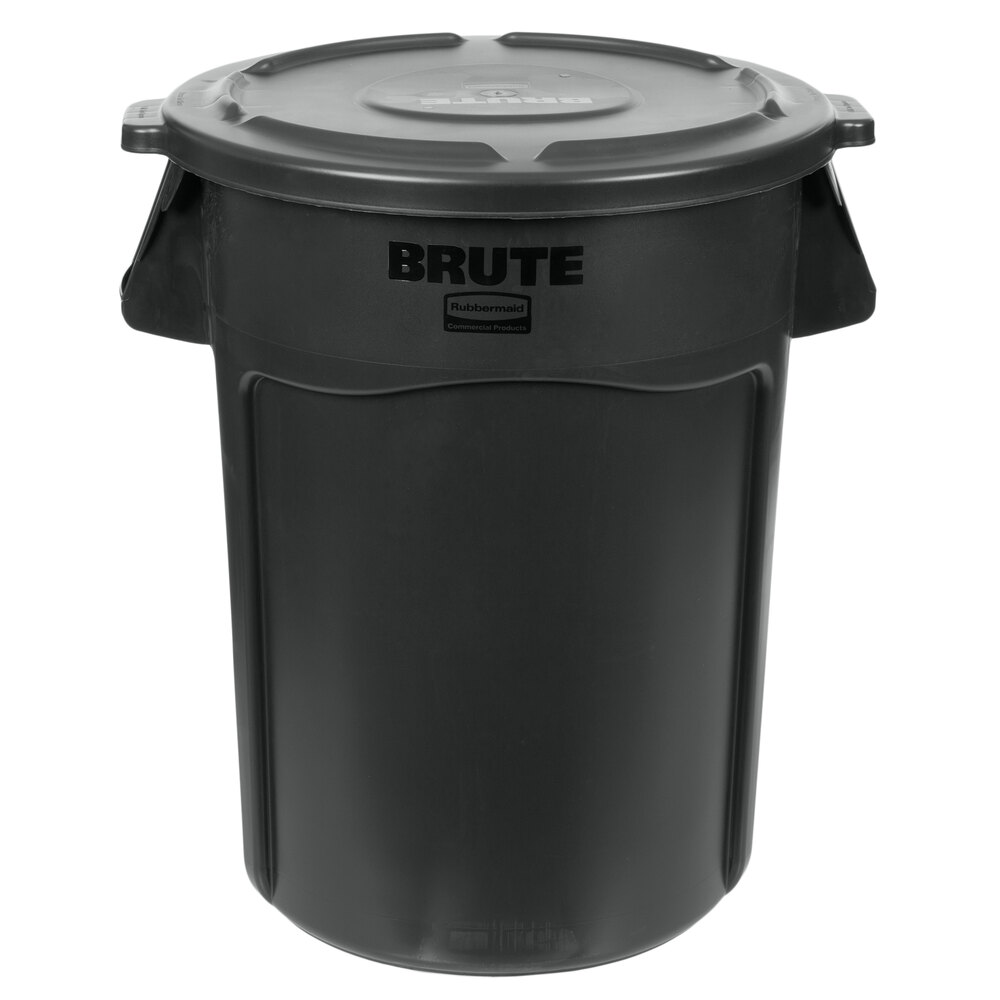 Rubbermaid Brute Gallon Black Executive Trash Can And Lid