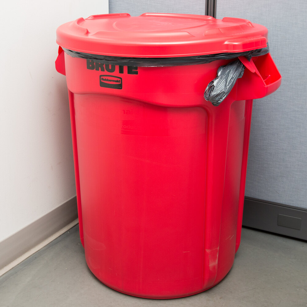 thumbnail image 2 of Rubbermaid Commercial 32 Gal Round Trash Can – Orange – Indoor/Outdoor – Plastic, No Lid – 2119308 2 of 4