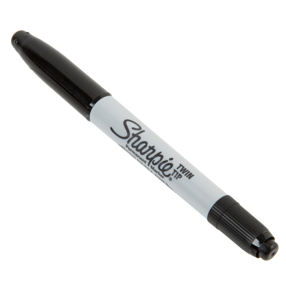 Sharpie 32001 Twin-Tip Black Fine and Ultra-Fine Point Permanent Marker ...