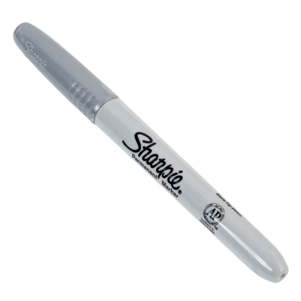 Sharpie 39100 Metallic Silver Bullet Tip Permanent Marker - 12/Pack