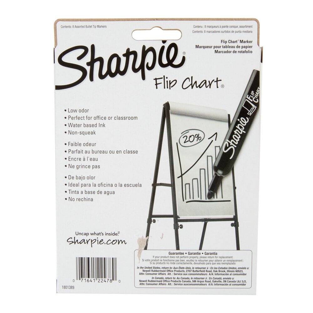 Sharpie 22478 Assorted 8Color Bullet Tip Flip Chart Marker Set