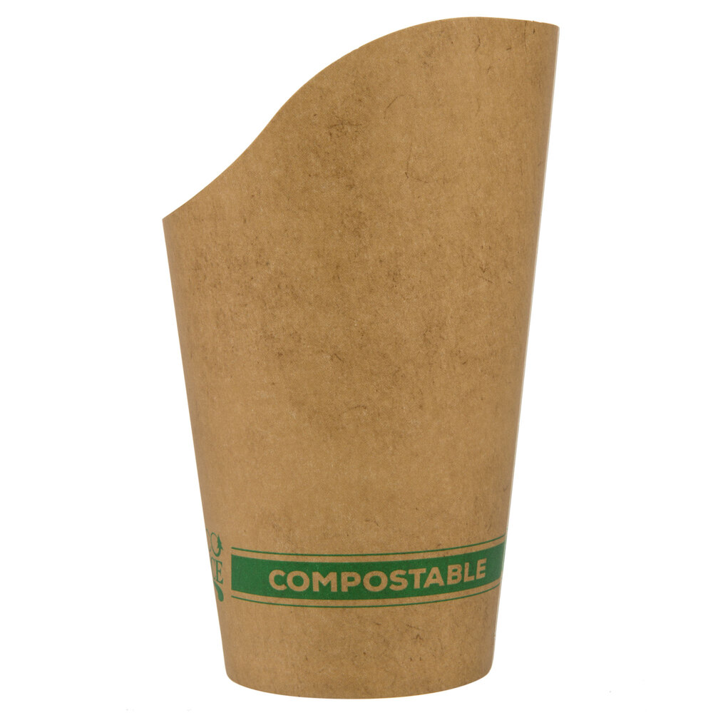 EcoChoice Large 7.5 oz. Kraft Compostable Paper Scoop Cup - 50/Pack
