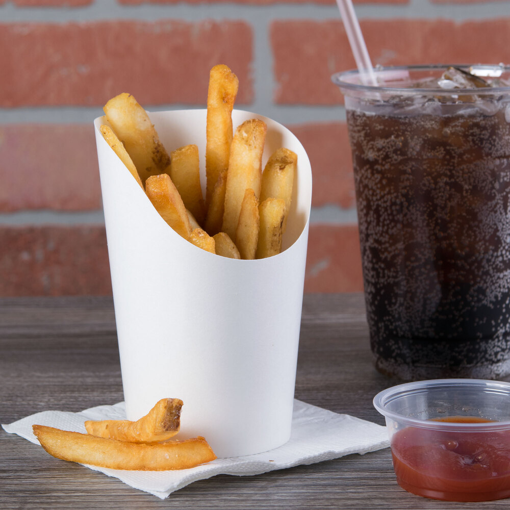 Dart Solo GSP492050 5.5 oz. White Paper French Fry Scoop Cup 1200/Case