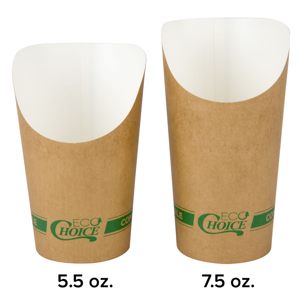 EcoChoice Medium 5.5 oz. Kraft Compostable Paper Scoop Cup - 50/Pack