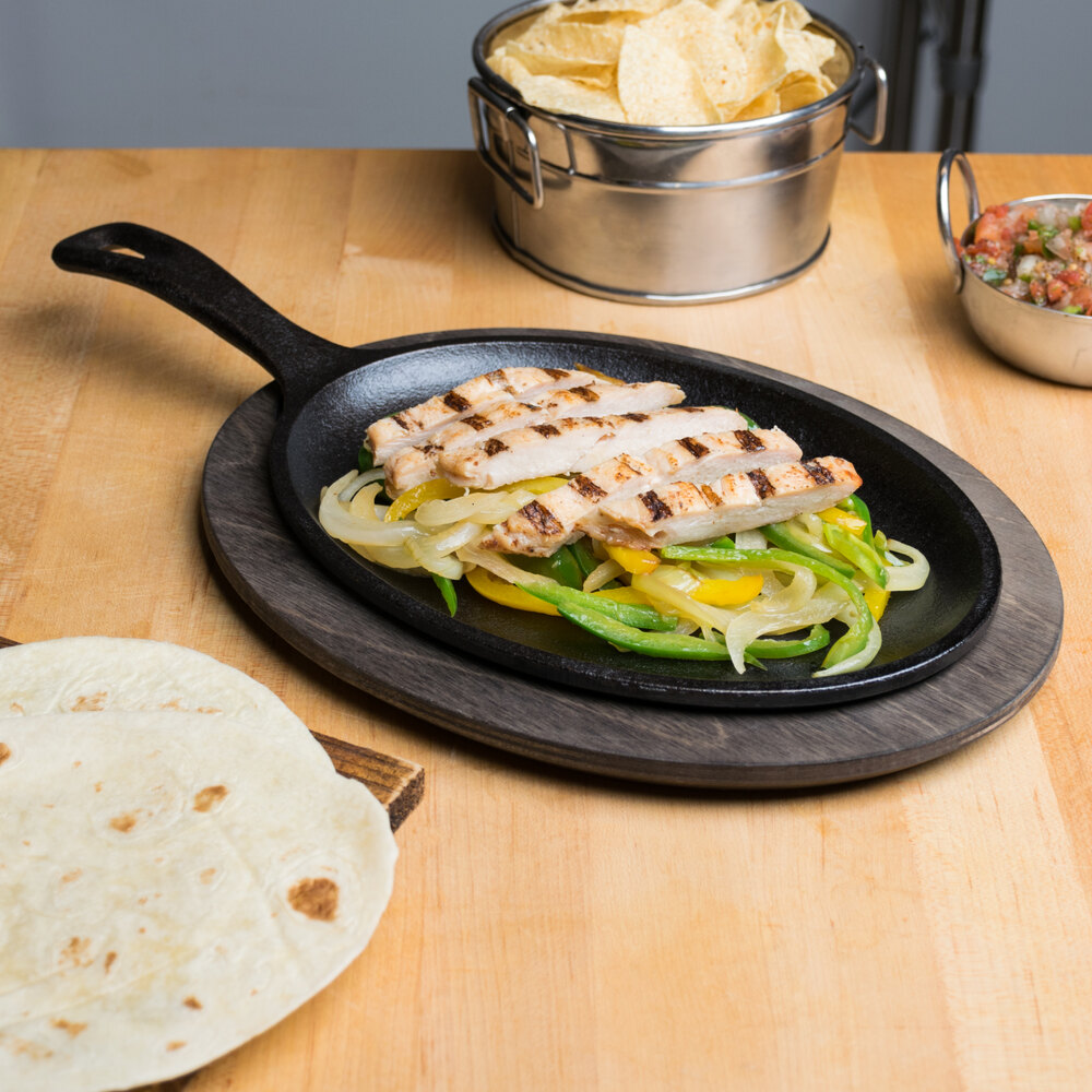 Lodge 10" x 7 1/2" Oval PreSeasoned Cast Iron Fajita Skillet with