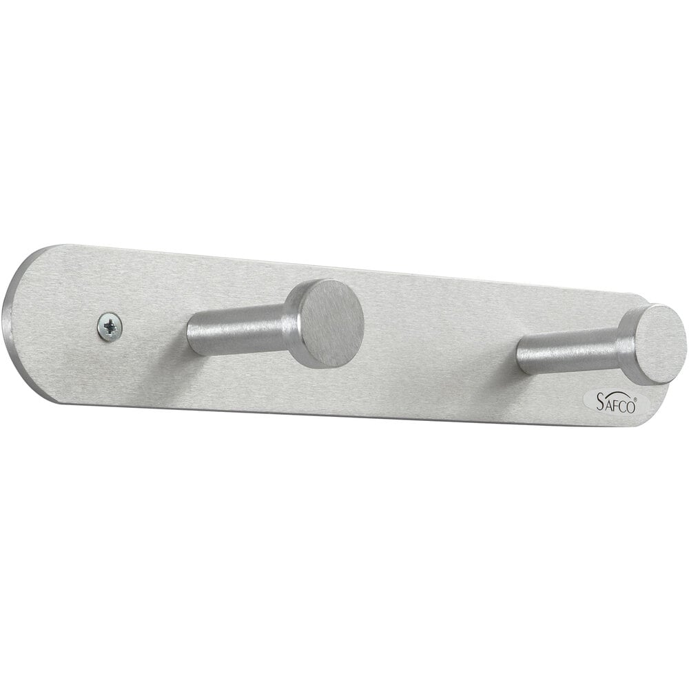 Safco 4200 Nail Head TwoPeg Aluminum Coat Hook / Wall Rack