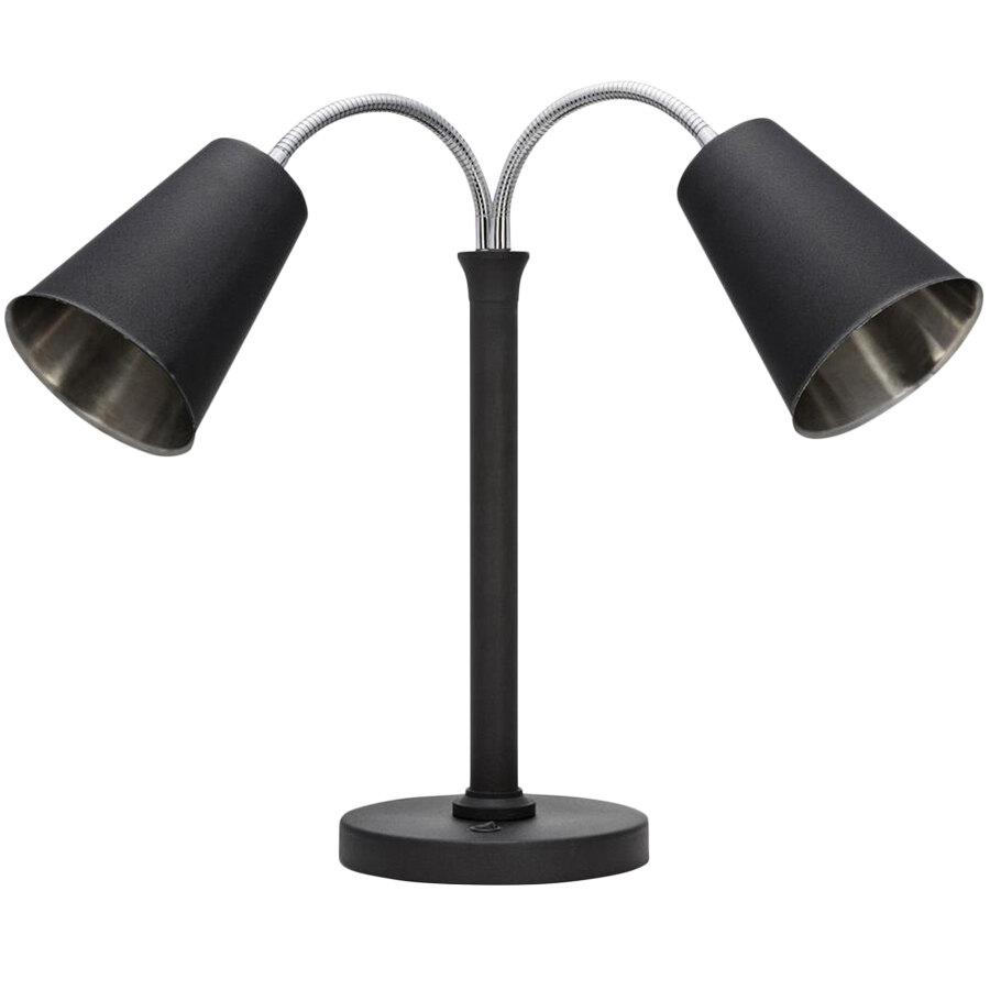 Heat Lamps Food Restaurant Bon Chef 9670 Nero Finish Dual Bulb Freestanding Heat Lamp