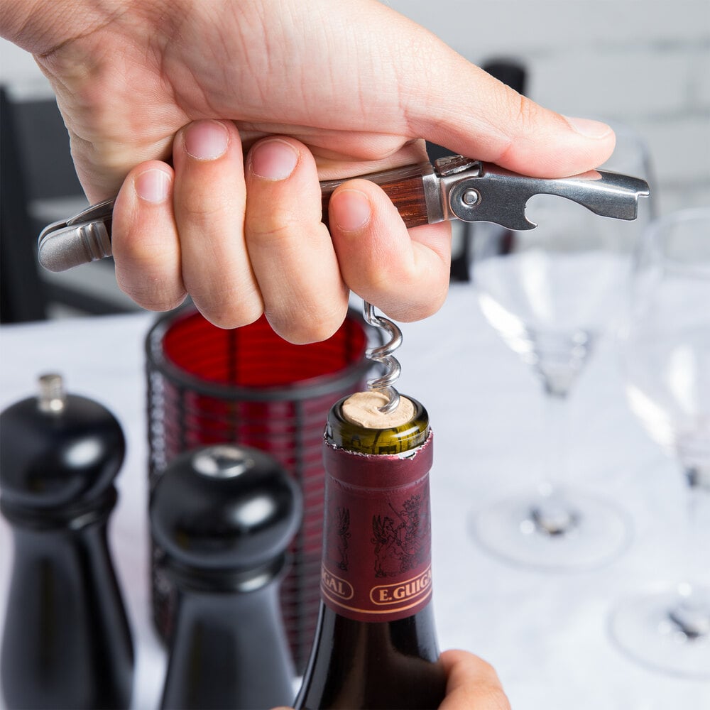 Bottle Opener and Foil Cutter,Waiter Corkscrews Gift Set Red All-in-one Waiters Corkscrew Professional Wine Opener by BYLA 
