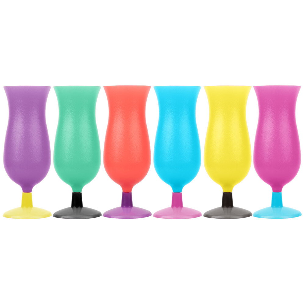 15 oz. Assorted Color Plastic Hurricane Cup 144/Case